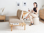 2 Seater Boucle Sofa with Table Beige SALO