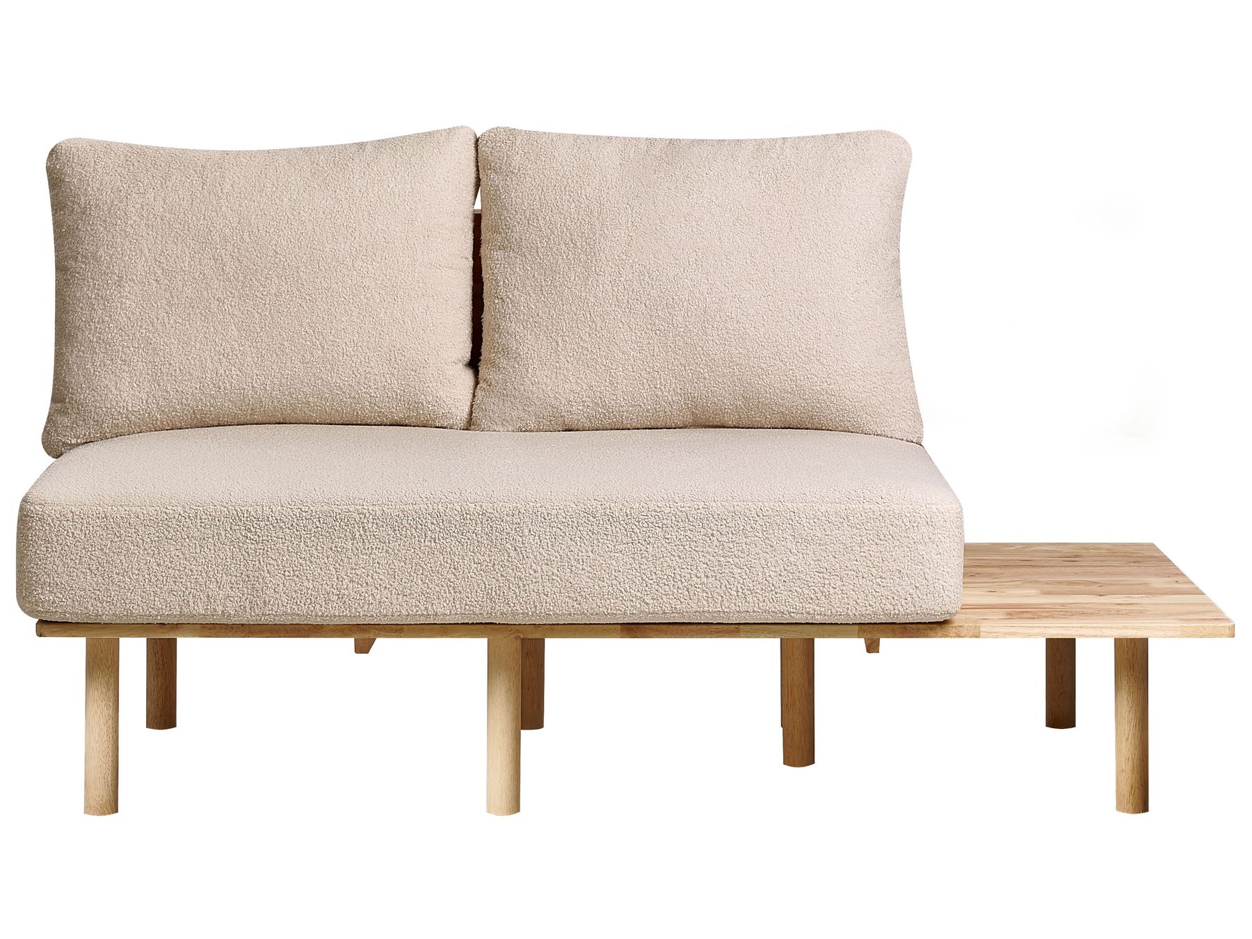 2 Seater Boucle Sofa with Table Beige SALO