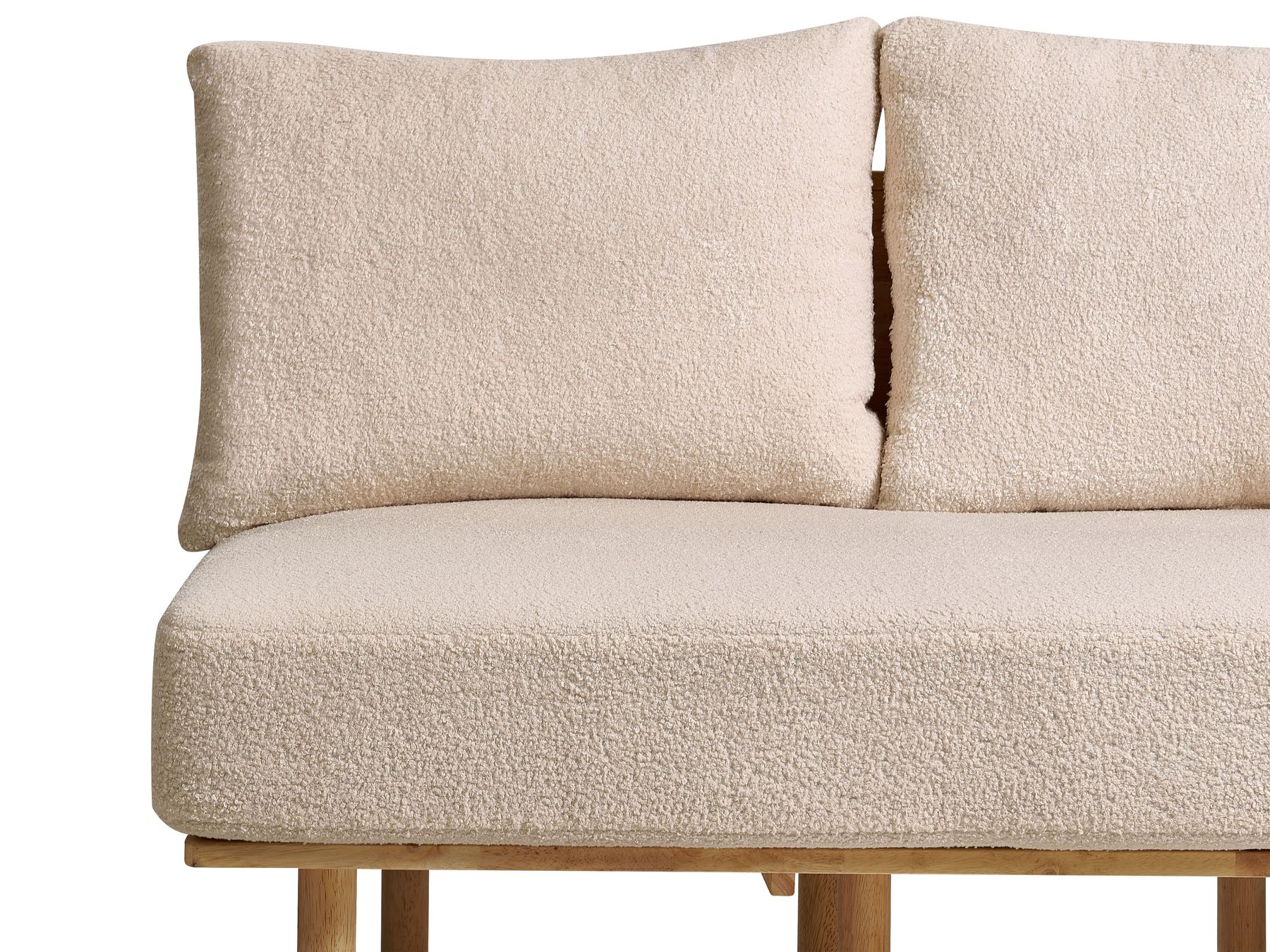 2 Seater Boucle Sofa with Table Beige SALO