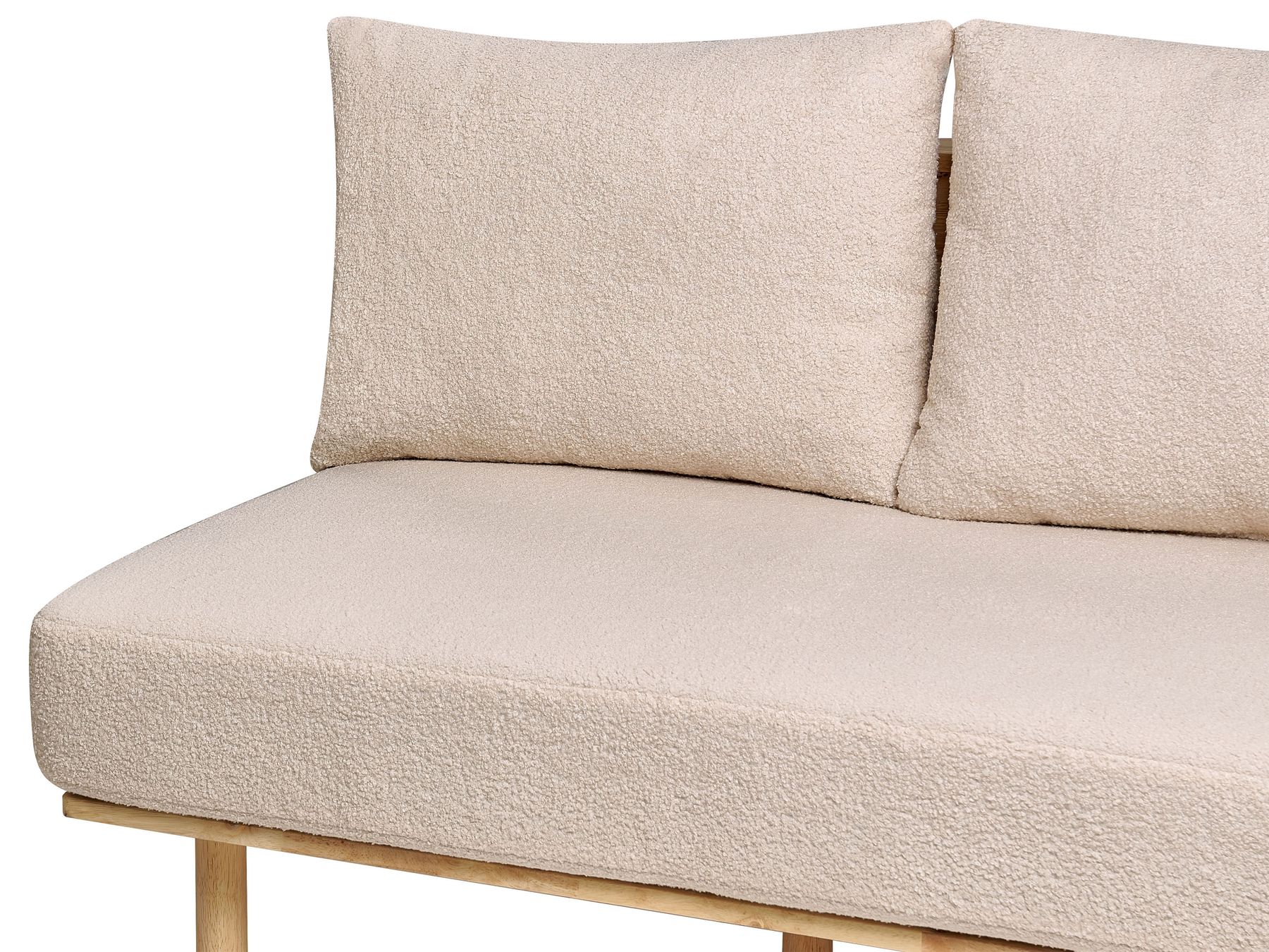 2 Seater Boucle Sofa with Table Beige SALO
