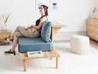 2 Seater Fabric Sofa with Table Blue SALO