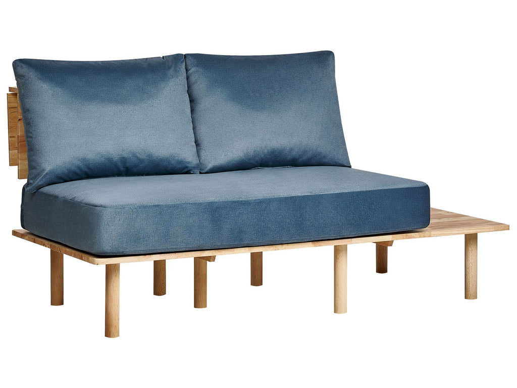 2 Seater Fabric Sofa with Table Blue SALO
