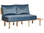 2 Seater Fabric Sofa with Table Blue SALO