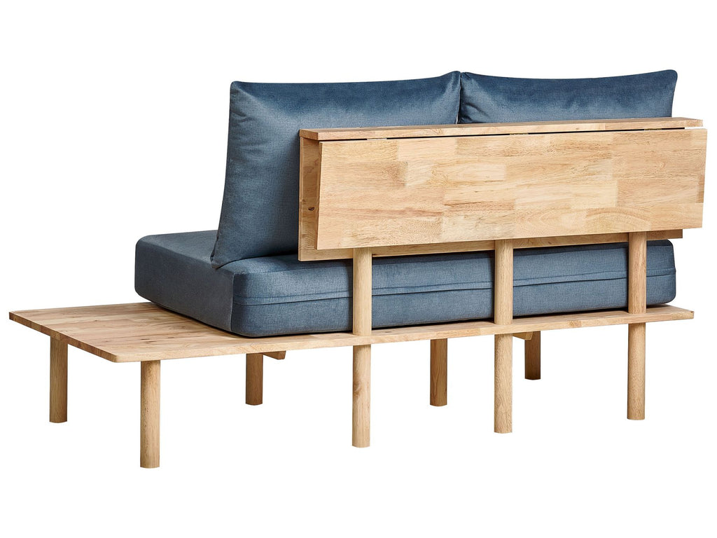 2 Seater Fabric Sofa with Table Blue SALO