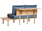 2 Seater Fabric Sofa with Table Blue SALO