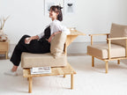 2 Seater Fabric Sofa with Table Beige SALO