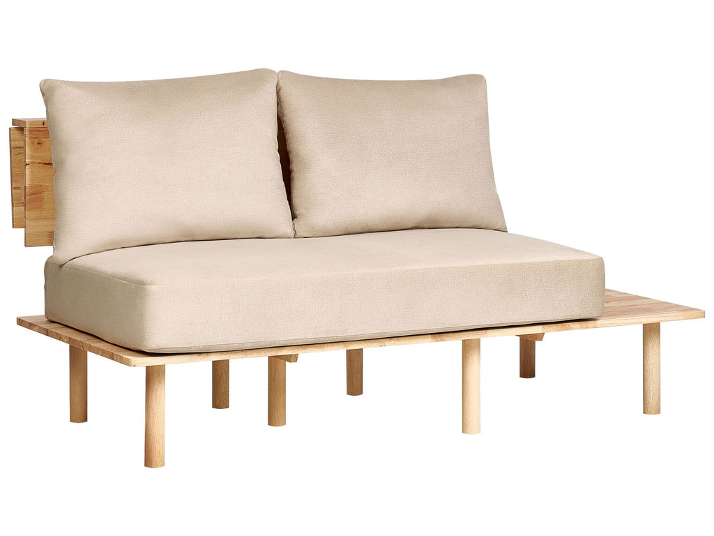 2 Seater Fabric Sofa with Table Beige SALO
