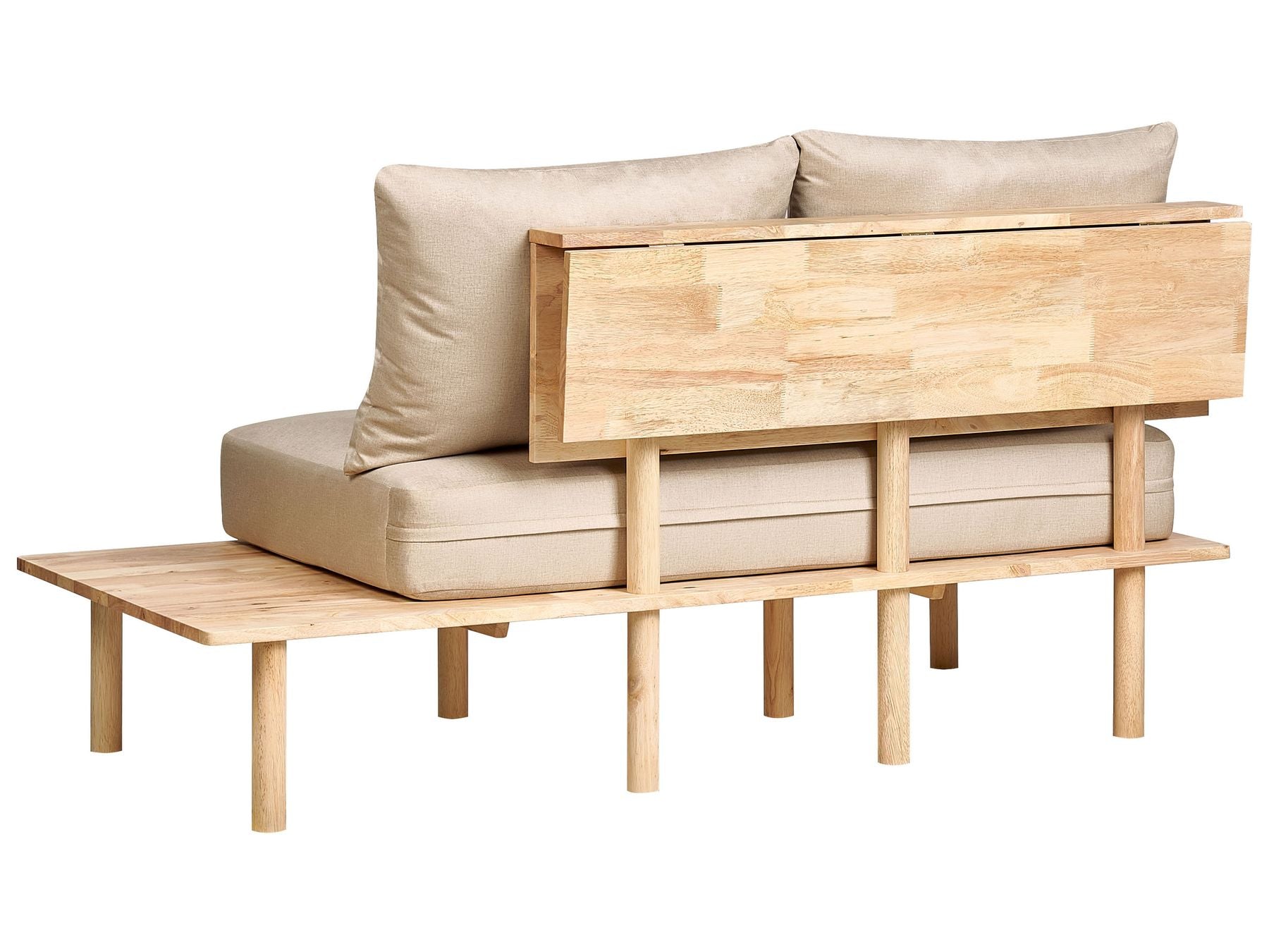 2 Seater Fabric Sofa with Table Beige SALO