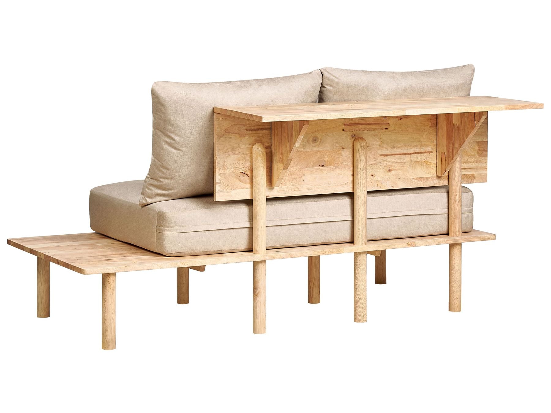 2 Seater Fabric Sofa with Table Beige SALO