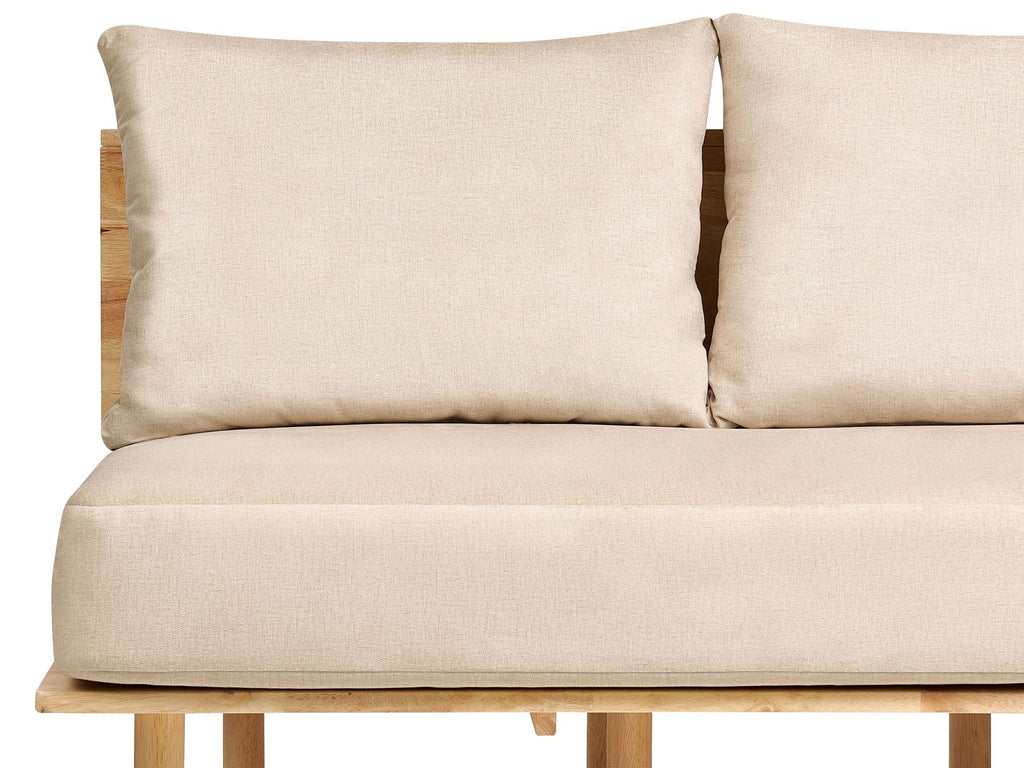 2 Seater Fabric Sofa with Table Beige SALO