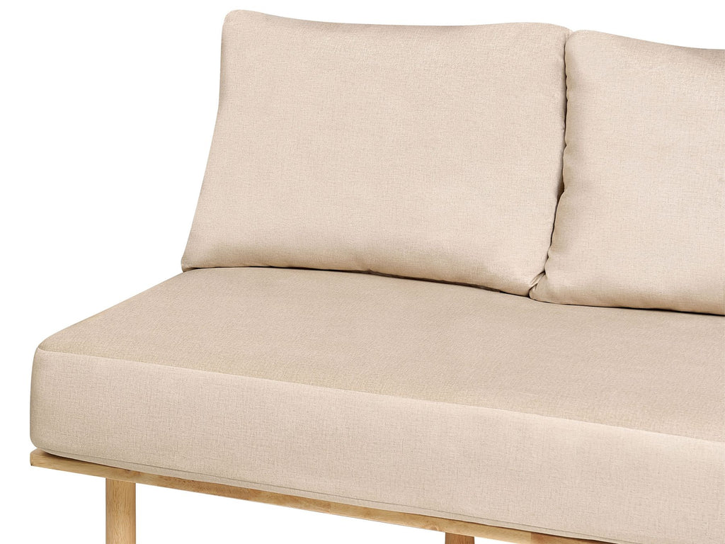 2 Seater Fabric Sofa with Table Beige SALO