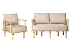 Fabric Living Room Set Beige ASKER