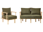 Boucle Living Room Set Dark Green ASKER