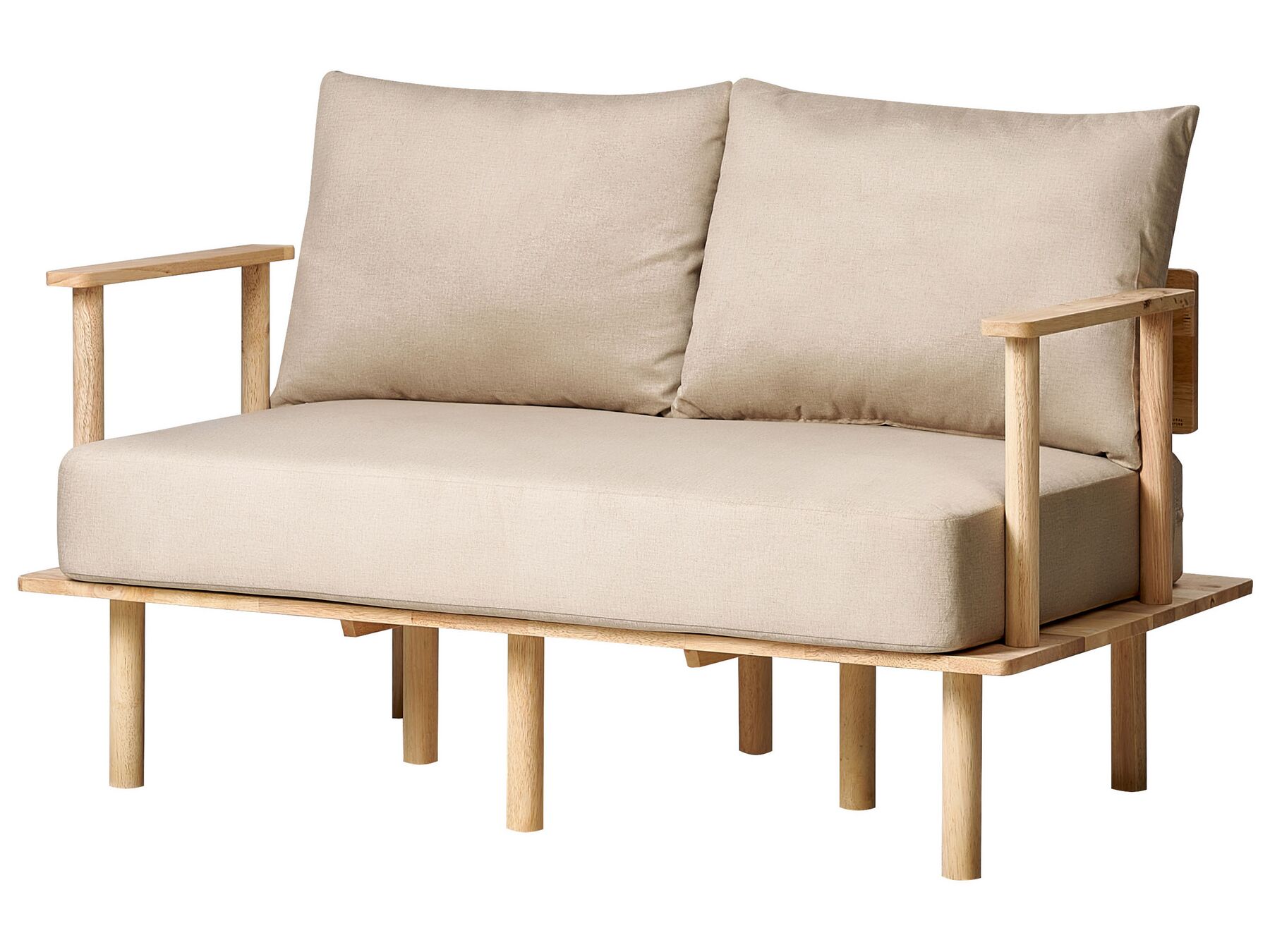 Fabric Living Room Set Beige ASKER