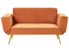 Sofa Bed Velvet Orange 2 Seater