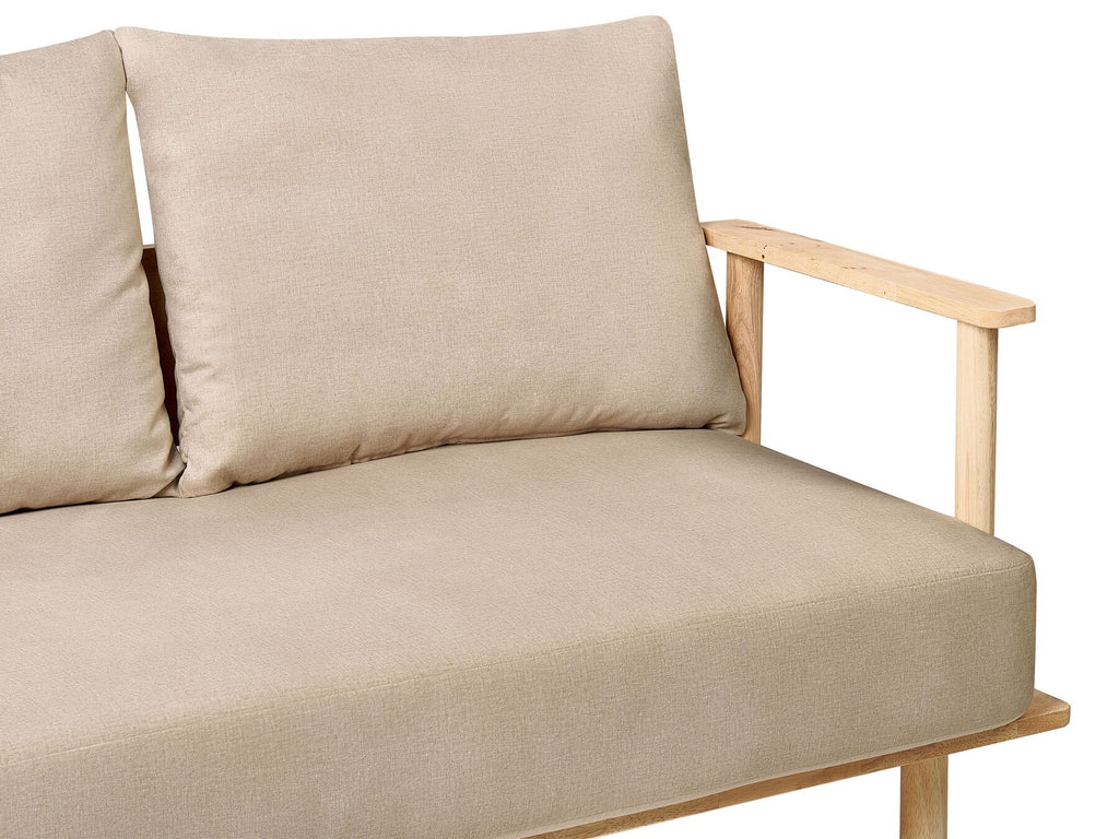 Fabric Living Room Set Beige ASKER