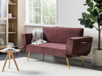 Sofa Bed SAARELA Velvet Pink 2 Seater