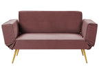 Sofa Bed SAARELA Velvet Pink 2 Seater