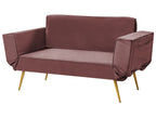 Sofa Bed SAARELA Velvet Pink 2 Seater