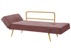 Sofa Bed SAARELA Velvet Pink 2 Seater