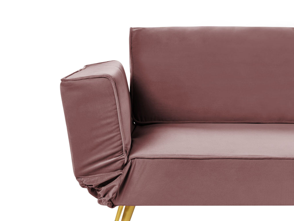 Sofa Bed SAARELA Velvet Pink 2 Seater