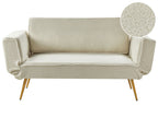 Sofa Bed SAARELA Boucle Off-White 2 Seater