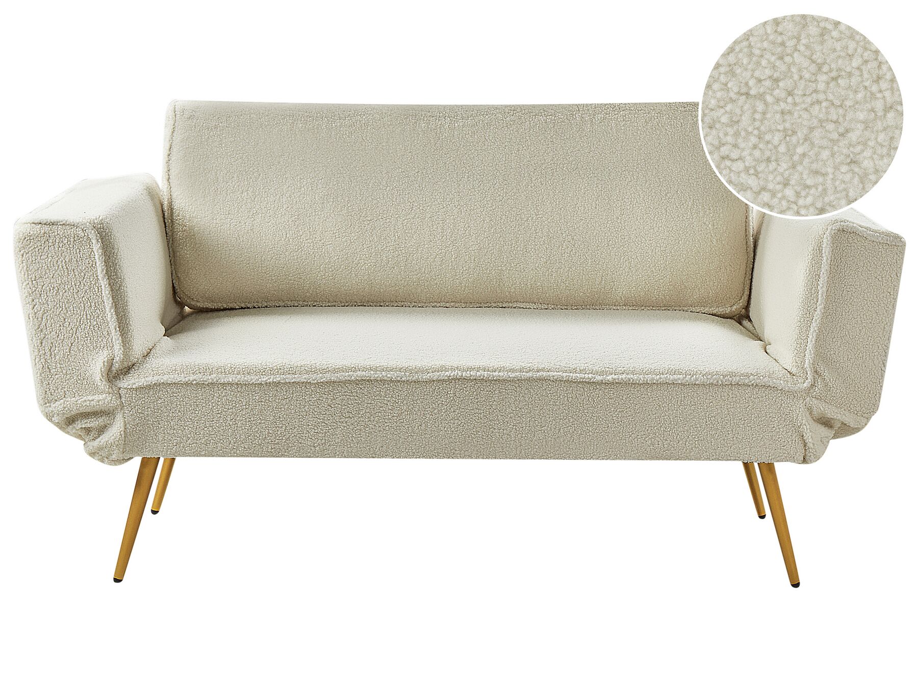 Sofa Bed SAARELA Boucle Off-White 2 Seater