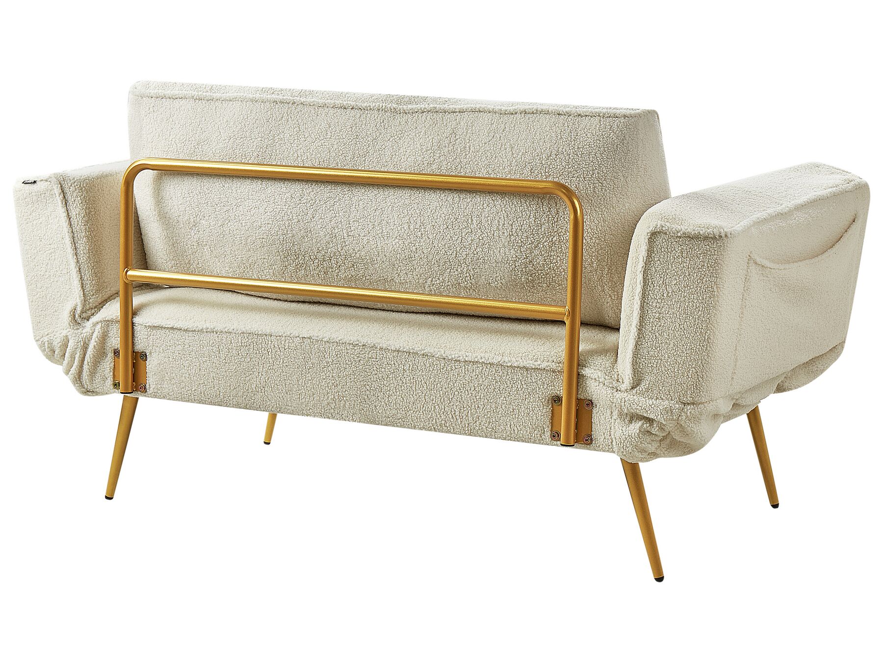 Sofa Bed SAARELA Boucle Off-White 2 Seater