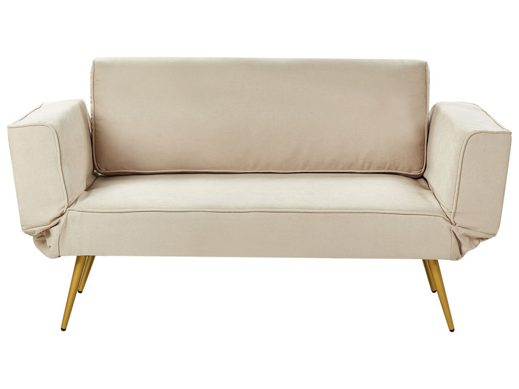 Sofa Bed SAARELA Fabric Beige 2 Seater