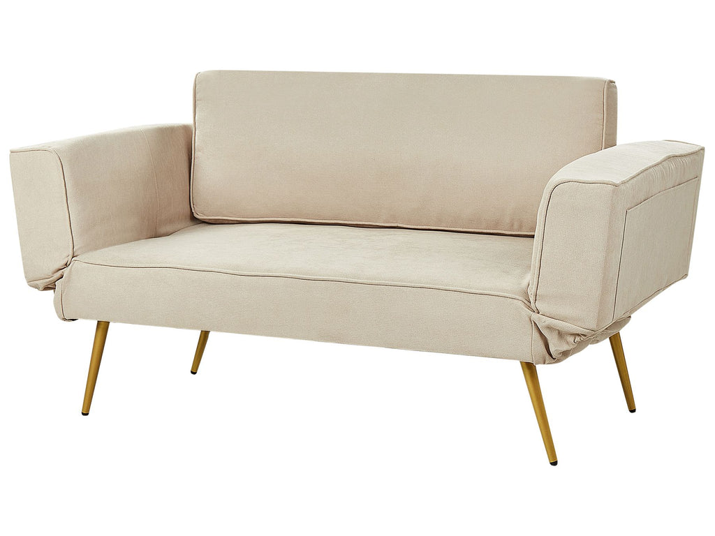 Sofa Bed SAARELA Fabric Beige 2 Seater