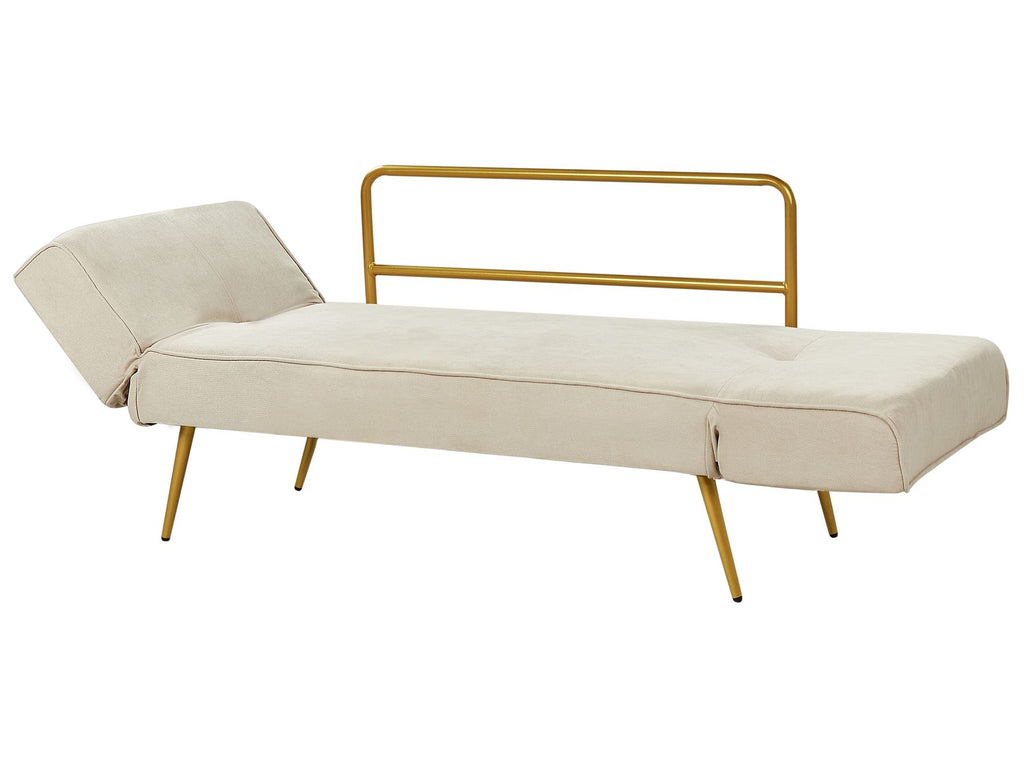 Sofa Bed SAARELA Fabric Beige 2 Seater