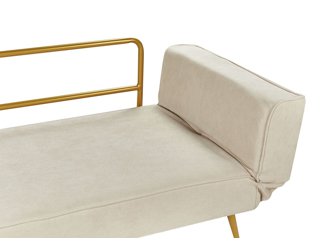 Sofa Bed SAARELA Fabric Beige 2 Seater