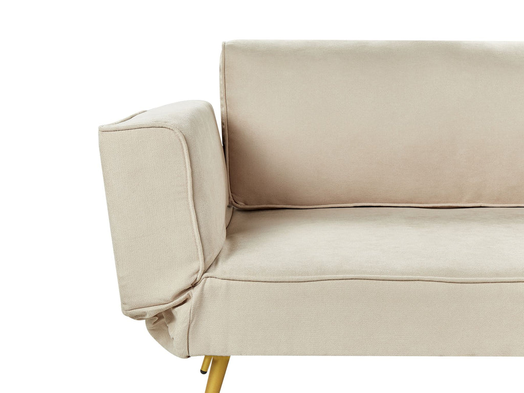 Sofa Bed SAARELA Fabric Beige 2 Seater