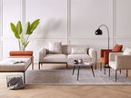 2 Seater Faux Linen Sofa Beige MALMOS