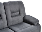 2 Seater Fabric Manual Recliner Sofa Grey BERGEN II