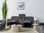 3 Seater Fabric Manual Recliner Sofa Grey BERGEN II