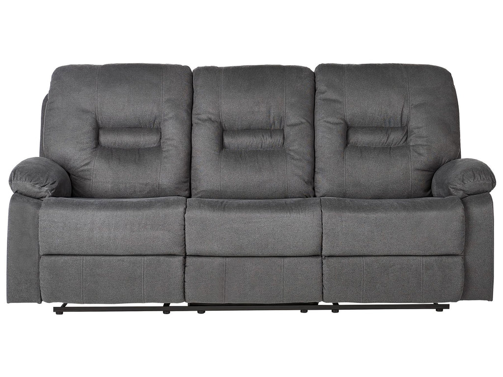 3 Seater Fabric Manual Recliner Sofa Grey BERGEN II