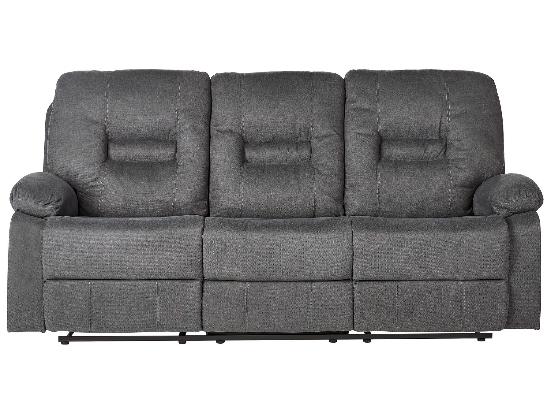 3 Seater Fabric Manual Recliner Sofa Grey BERGEN II
