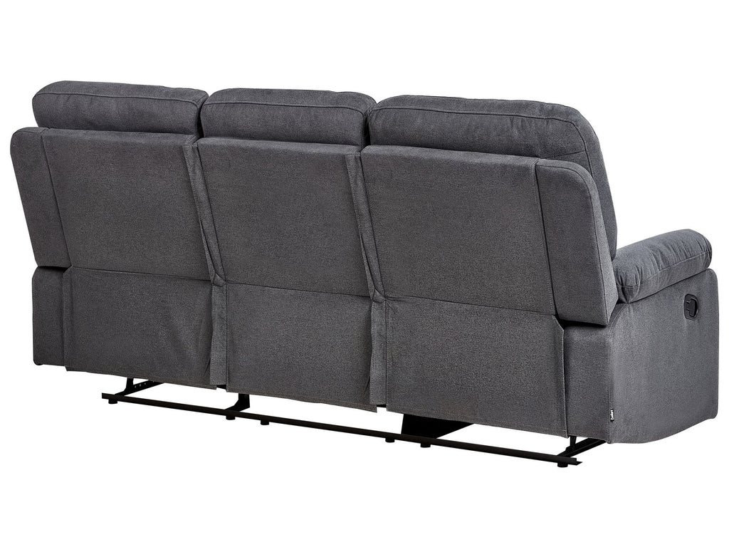 3 Seater Fabric Manual Recliner Sofa Grey BERGEN II