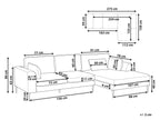 Corner Sofa FLAM Fabric Blue 3 Seater Left Hand