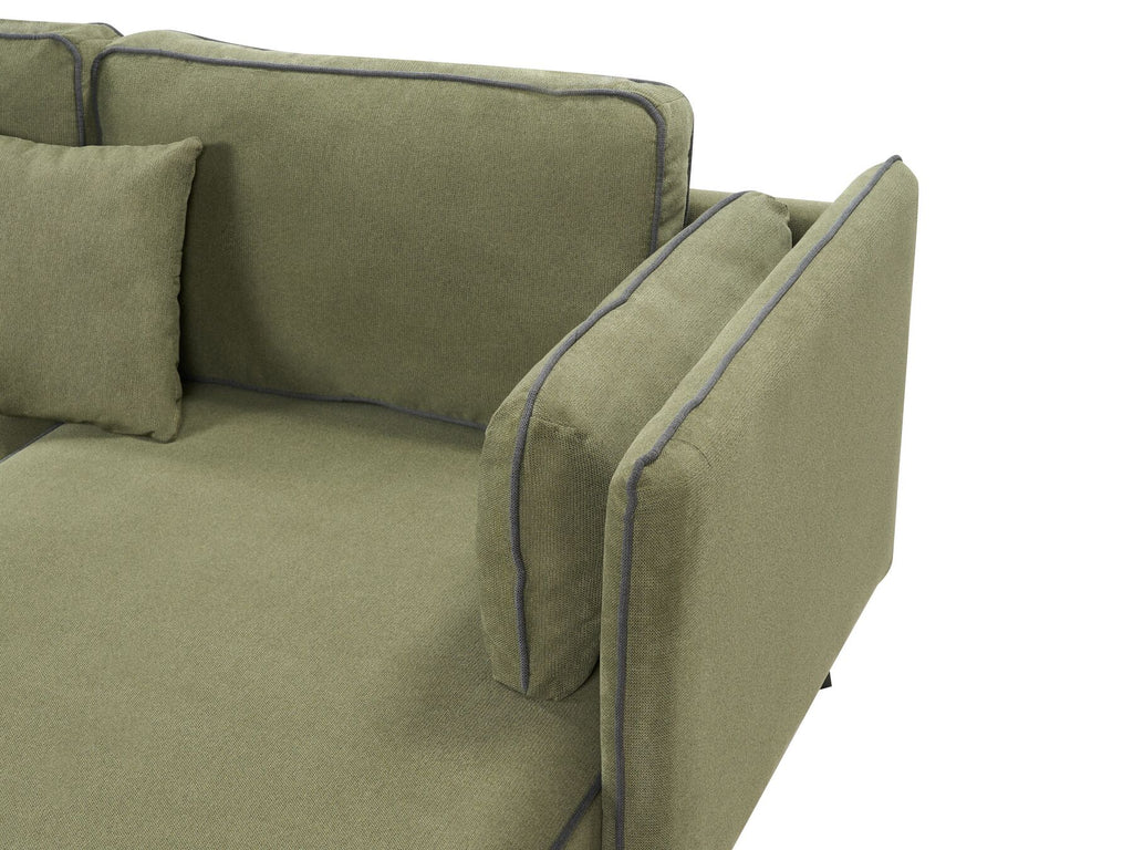 Corner Sofa ALTAN Fabric Green 3 Seater Left Hand