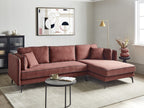 Corner Sofa ALTAN Fabric Burgundy 3 Seater Left Hand