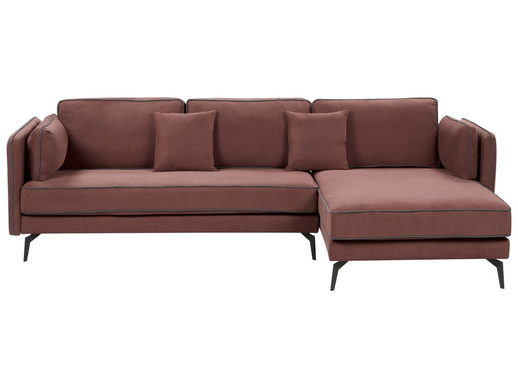 Corner Sofa ALTAN Fabric Burgundy 3 Seater Left Hand