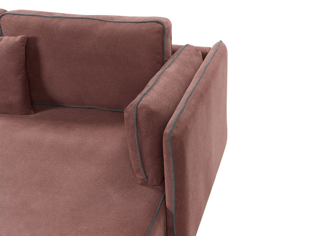 Corner Sofa ALTAN Fabric Burgundy 3 Seater Left Hand
