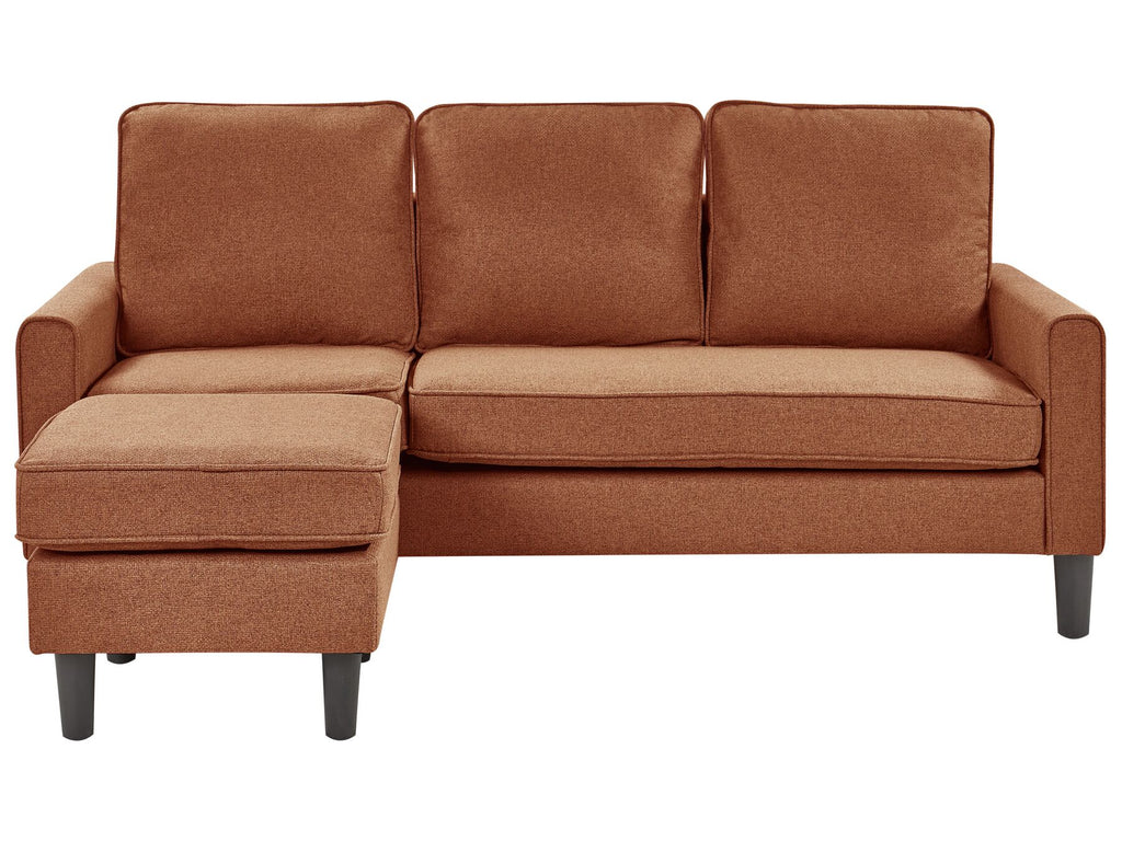 3 Seater Fabric Sofa with Ottoman Golden Brown AVESTA