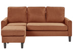 3 Seater Fabric Sofa with Ottoman Golden Brown AVESTA