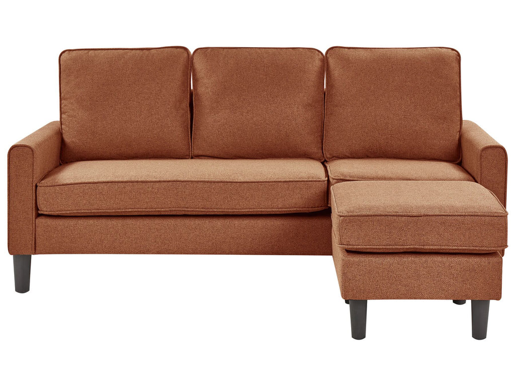 3 Seater Fabric Sofa with Ottoman Golden Brown AVESTA