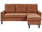 3 Seater Fabric Sofa with Ottoman Golden Brown AVESTA
