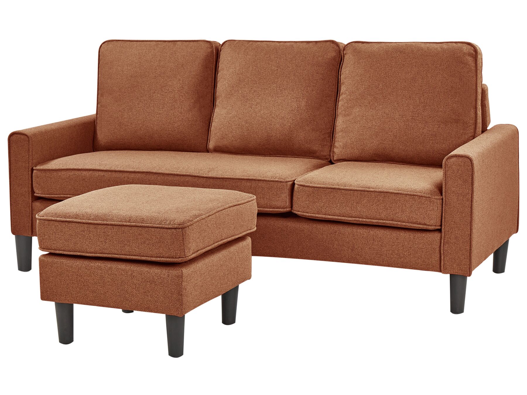 3 Seater Fabric Sofa with Ottoman Golden Brown AVESTA