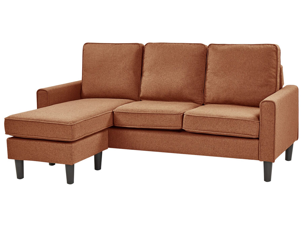 3 Seater Fabric Sofa with Ottoman Golden Brown AVESTA
